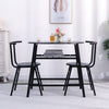 Marble Vein Table + 2 Chairs Set Bistro Set Metal Frame Coffee Breakfast Kitchen