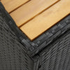 Garden Storage Bench Storage Cabinet Organizer Shelves 120 cm Poly Rattan Black