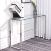 Living Room Tables Tempered Glass Coffee Tea Side Concole Table With Chrome Legs