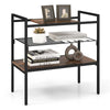 Industrial Entryway Table 3-Tier Sofa Side Table Foyer Table w/ Removable Panel