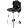 Portable Charcoal Barrel BBQ Grill Garden Barbecue Mini Smoker W/Wheels