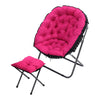 Folding Camping Moon Chair Portable Indoor Outdoor Cushioned Chair + Footstool