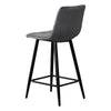 2x Grey Breakfast stool Bar Stools Velvet Pub Chairs 65 cm high seat Modern