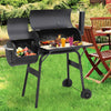 Barbecue BBQ Outdoor Charcoal Smoker Portable Grill Garden 2 Barrel Drum Wheels