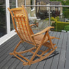 Heavy Duty Folding Rocking Chair Bamboo Living Room Indoor Outdoor Furniture