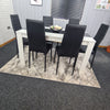 Dining Table Set and 6 4 black white Leather chairs kitchen table set of 4 or 6