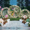 Large Round Moon Wedding Arch Metal Frame Backdrop Stand Party Props Flower Rack