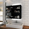 Backlit Bathroom Mirror Cabinet with LED Lights Shaver Socket Button 500×700mm