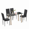 4pc Black Faux Leather Padded Seat Dining Chairs Kitchen Living Room Dining Room