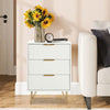 2pcs Bedside Cabinet White Chest of Drawers Bedroom Bedside Table w/ 3 Drawer NS