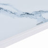 White Marble Effect Rectangular Tempered Glass Dining Table Dining Room Kitchen