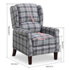 ONPNO Tartan Reclining Chairs Wing Back Armchair For Living Room Dark Grey