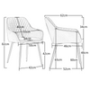 Set of 2/4 Dining Chairs Velvet Padded Seat Metal Legs High Back Chairs Kitchen