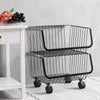 Large Stackable Metal Wire Basket Trolley Rack Kitchen Fruit Vegetable Storages