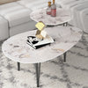 2pcs Luxury Coffee Table Marble Effect Cafe Center Table Living Room Bedroom Dec