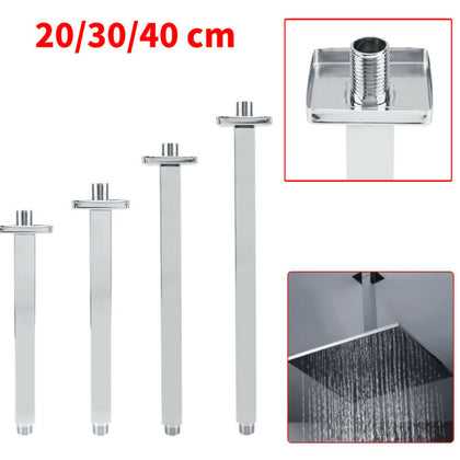 Rectangular Rainfall Shower Head Ceiling Mounted Arm for Concealed Shower Chrome
