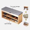 Oak Effect Shoe Bench Cabinet Shelves Storage Hallway Rack Cushion Seat Stand UK