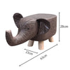 Elephant Footstools Animal Stool Ottoman Fabric PU Padded Seat Wood Legs Pouffe