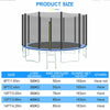 6/8/10/12/14FT Trampoline Net Load-Bearing 400KG Enclosure Rebounder Padded Pad