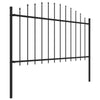 Garden Fence with Spear Steel (1.25-1.5)x8.5 m Black U0N5