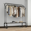 Heavy Duty Clothes Rail Home Shop Garment Hanging Display Stand Rack On Wheels