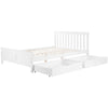 4ft6 Kids Double Bed Frame Wooden Solid Pine Storage Bed Frame with 2 Drawers NS