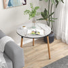 Faux Marble Round Dining Table Modern Coffee Table Living Room Sofa Side Table