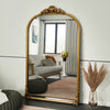 Large Vintage Full Length Golden Wood Framed Ornate Leaner Wall Hanging Mirror
