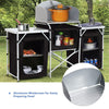 76/100/117/175cm Camping Kitchen Stand Kitchen Compartments Storage w/Carry Bag