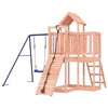 Playhouse with Climbing Wall Swing Solid Wood P9L3
