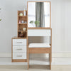 Dressing Table with Drawers, Mirror Stool Set Makeup Desk Vanity Table Bedroom