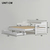 3FT Single King Size Daybed Cabin Bed Guest Bed Sofa Bed with Trundle & Drawer
