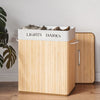 Bamboo Laundry Basket Hamper Dirty Clothes Storage Organizer Bin 100 L