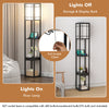 Moder Floor Lamp w/ 3 Shelves Bedroom Standing Shelf Lamp w/2 USB Ports 1 Drawer