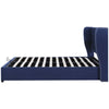 Ottoman Bed Frame Gas Lift Up Storage Double Size Blue Fabric Upholstered Bed