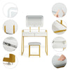 Dressing Table Vanity Set with Adjustable LED Light and Mirror Padded Stool