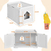 Cat House Large Litter Box Enclosure w/ Cat Hole & 2 Doors Kitty Hidden Washroom