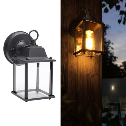 Outdoor Wall Sconce Light Vintage Garden Lamp Glass Street Yard Lighting House