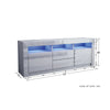Modern TV Unit Stand Cabinet Cupboard FREE LED High Gloss Doors Drawers in Grey