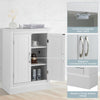 Bathroom Floor Cabinet Freestanding Wooden Storage Cupboard with Double Door