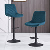 2x Bar Stools Kitchen Breakfast Chairs Gas Lift Swivel Faux Leather Velvet Chair