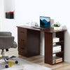 120cm Computer Desk w, Storage, Writing Study Table for Home Office, Brown