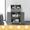 Bathroom Floor Cabinet Wooden Storage Cupboard with Adjustable Shelf & Doors