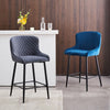 Pair of Barstools Velvet Bar Chair Blue Black Grey Padded Chair Kitchen Modern
