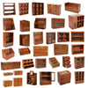 Small Desktop Wooden Storage Unit Jewellery Trinket Box Cabinet Display Shelves
