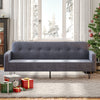 Linen Upholstered Sofa Bed Reclining 3-Seater Sofa Couch Convertible Sofa Bed