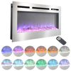 Wall Electric Fire Fireplace Sliver Glass Inset Into 12Color Flame Warmer Heater
