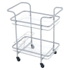 Modern Glass Drinks Trolley 2 Tier Shelves Serving Cart with Wine Bottle Holder
