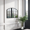 Large Arched Vintage Window Style Wall Hanging Mirror Rustic Window Mirror Black