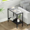 2 Tiers End Side Table Nightstand Home Organizer Holder Furniture Living Room